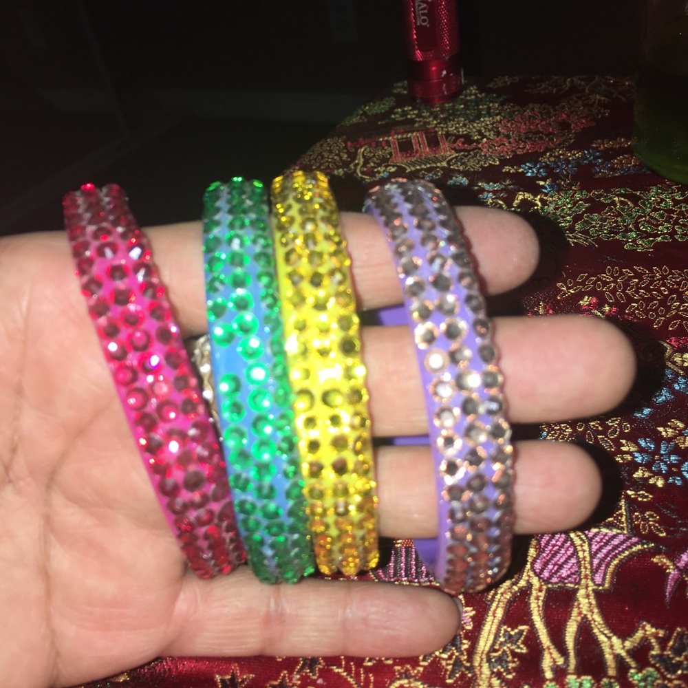 Rhinestone Bangles Set - Picture 3 of 3